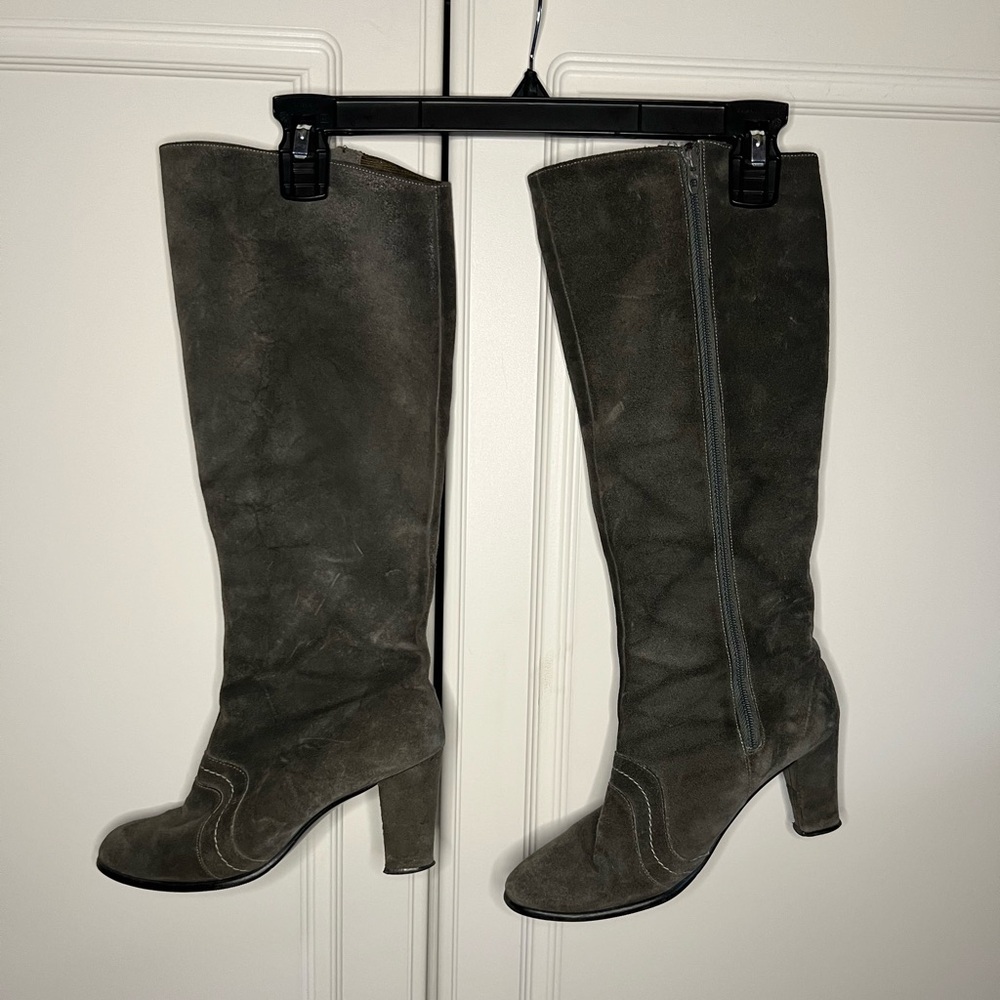 Vintage Y2K Golo Suede Knee High Boots Brown Size 7.5 - Picture 2 of 12